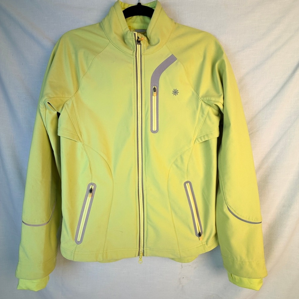 Athleta lime green running jacket size M